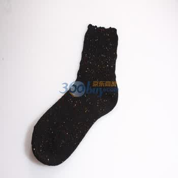 蕾娜丝LENUS 简洁亮点短款袜子 日式短袜B7111 黑色 均码