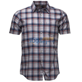 Giordano佐丹奴 衬衫 男淡彩格子短袖衬衫 01041012 灰色 XL
