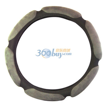 安美弛 仿鹿皮绒方向盘套 把套 中号370-380mm 灰色