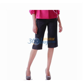 伊芙心悦新款休闲百搭基本款中裤W806P626原价1580 黑色 XXL