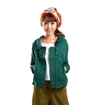普柔菲 2012春季新款休闲动感韩版夹克衫短款外套上衣F027 军绿 xxl