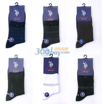 U.S. POLO ASSN.美国马球协会男士休闲袜子颜色随机六双装PL1111 均码