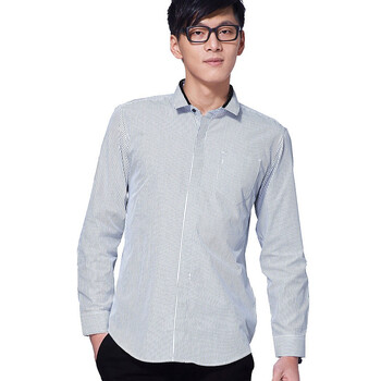 佐肯EingeZogen新款男士蓝白条纹长袖衬衫 CS11010 蓝白细条 XXL