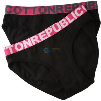 Cotton RepubLic 棉花共和国 纯色系列 女式三角内裤 两条装 51113010 黑色 XL