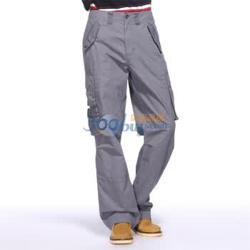IZOD 秋季新品纯棉暗格纹多口袋男士休闲裤 2061916208201灰色185/92A(36)