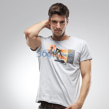 【瓦力伊娃】VILLEVA2011新品上市时尚男士修身男装T恤潮品 灰色 XXL