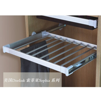 dorlink多灵 五星级酒店特供 多功能伸缩活动可调裤架 大号衣柜裤架 银-大号