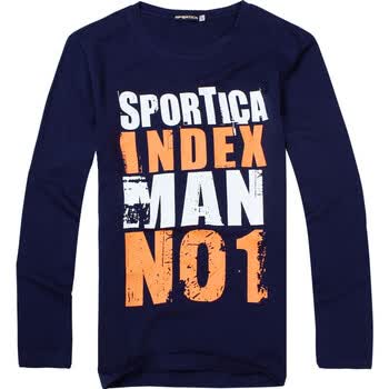 SPORTICA斯波帝卡2011秋冬新款圆领印花长袖T恤男士11112512 深蓝色 XXL