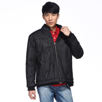 IZOD 秋季新品纯棉拉链立领薄款男士棉衣 3061906201200黑色系XL(180/98A)