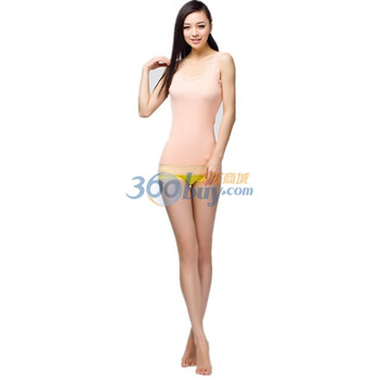 爱帝女士全棉时尚性感蕾丝百搭打底背心6125211211 粉橘1211 XL