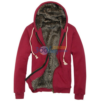 特尚莱菲 冬季新款<em>男装</em>毛里加厚<em>休闲</em>带帽<em>开衫</em>