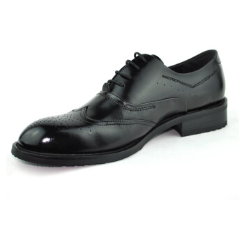 圣登保罗新款商务休闲正装系带男鞋舒适橡胶底2061 黑色 40