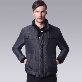 七匹狼男装外套时尚商务短装中厚棉服棉衣111170702609 灰色 XXL