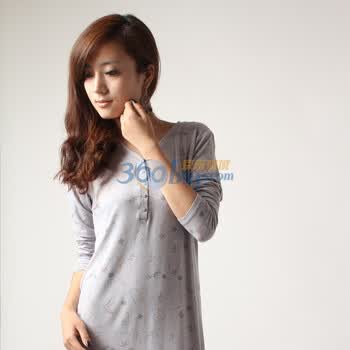 雪竹2012新款 春夏款莫代尔新星长袖连衣裙 Y620636 灰色 XXL