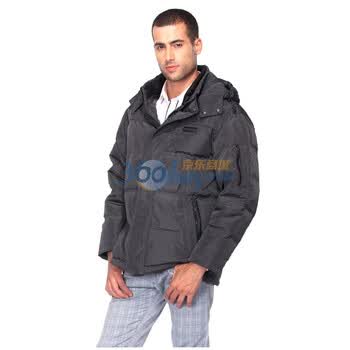 杰奥羽绒服5019 2011新款男款保暖正品 宽松时尚 黑灰 190/104A(XXXL)