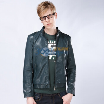 击克GAKKA 2012春装夹克男pu皮夹克男韩版立领修身外套j003 墨绿色 XXL(180/100)