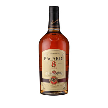 百加得八年朗姆酒 1000ml
