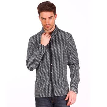 WOHAYO无花优品 男装休闲纯棉长袖男士衬衫 时尚休闲 FK027012 黑色 XXL