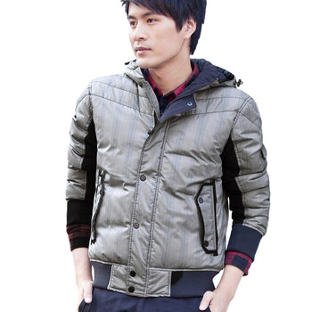 诠渡良品trenduality 苏醒代言冬装新款保暖羽绒服外套#81512 灰色 XXL