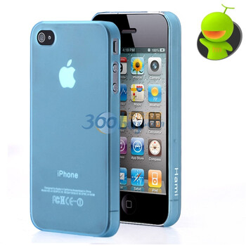 哈密瓜（hamimelon) HM0047 磨砂半透明 iphone4保护套 手机壳 天空蓝 送防尘塞前后膜