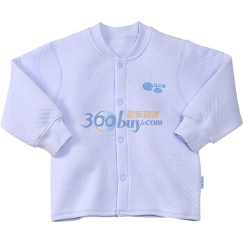 贝贝怡（bornbay） BB105 宝宝服 前开扣保暖上衣 婴儿童装内衣 浅蓝色 92码