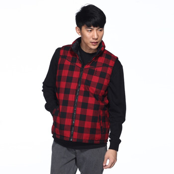 IZOD 90%白鸭绒新品纯棉格纹拉链休闲马甲 3061911201200黑色XXL(185/102A)