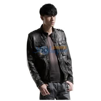 圣迪奥sdeerhe 男装 冬休闲百搭绵羊皮皮衣黑0472250 黑色 XXL
