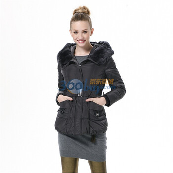 波司登 2011新款 羽绒服 女帽毛设计时尚修身短款 BR2244 灰色 185/104A(XXXL)