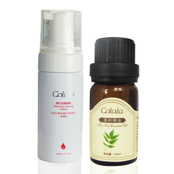 可拉拉茶树精油10ML+可拉拉焕白慕斯洁面慕斯100ML 祛痘洁面组合