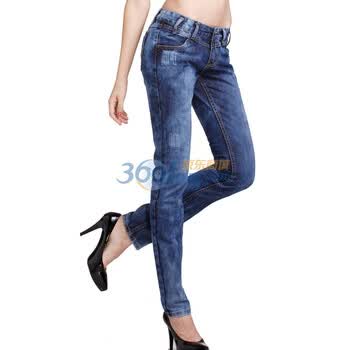 J99 女装修身提臀显形中腰牛仔裤11931006 蓝色 29