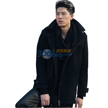 圣迪奥sdeerhe 男装 冬 修身煤色中长款呢大衣1471855 深灰 XXL