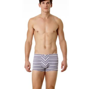 Jockey居可衣 2012春夏新品 男式条纹棉莫代尔平角裤 JJ12121815 618紫灰色织条 XXL