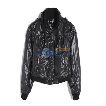 as安都*立领轻薄棉服外套*9158205 黑色 L