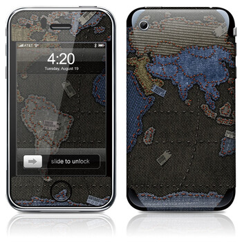ideaSkin iPhone 3G/3GS 牛仔裤的世界地图 手机外壳保护套皮贴膜 ENABRA750481