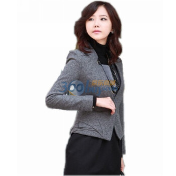 达思彼 新款精品职业淑女单粒扣小西装外套JLY418 灰色 L