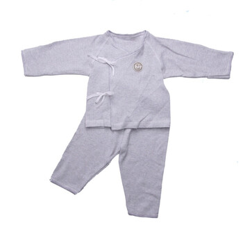 婴之谷2011秋季新品 混纺高弹绵合同套（开闭裤）T5538 浅灰色 66码