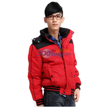 唐狮Tonlion男士拼块羽绒服111411072407 酒红色 XXL