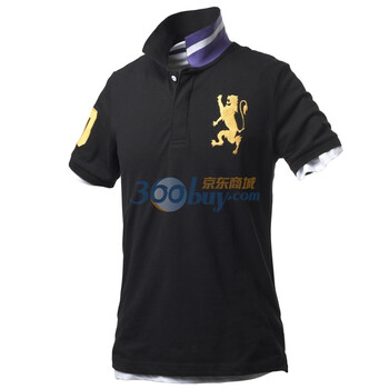 Giordano佐丹奴 Polo 男弹力狮王运动修身Polo 01010180 纯黑 L