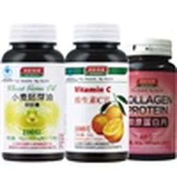 汤臣倍健胶原蛋白片60片+汤臣倍健维生素C100片+汤臣倍健小麦胚芽油软胶囊100粒