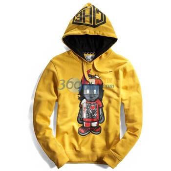 Giordano佐丹奴BSX 外套 男MINI CHE心中有爱连帽卫衣 04081521 浅黄色 XL