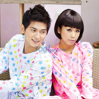 Gainreel歌瑞尔 家居服2012新款春装微笑星星时尚简约纯棉可爱男睡衣套装 浅灰色 XXL
