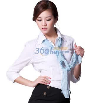 FUXIONA富翔饰品 韩版纯美蕾丝长巾 超长气质唯美丝巾E500088 粉蓝色 均码