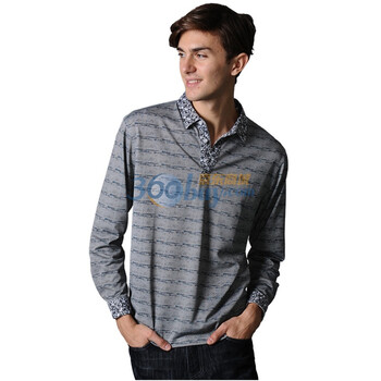 POLO VILLAE保罗威特男士休闲长袖polo衫 灰色905 52/XL