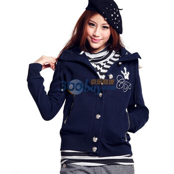 艾勒罗克 ELEMENT LOOK 2011秋冬羽绒内搭街拍百搭欧美时尚绣花卫衣1101EPA06 藏青 S