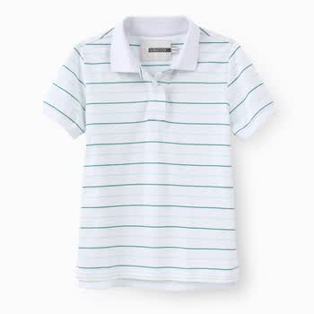 初刻CRUCCO 女装 纯棉水洗情侣短袖POLO衫 女款 00002822 绿色 M