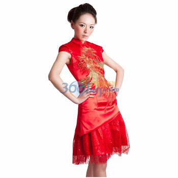 珪瑾guijin凤凰新娘装改良旗袍红色敬酒服LF1011短款 XL