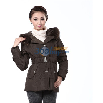 2011新款 康博羽绒服 女休闲毛帽短款 KB1108 绿色 185/104A(XXXL)