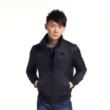 Jack Jones/杰克琼斯 外套 立领假两件薄款棉服I(黑)|211322003010 195/112A/XXXL