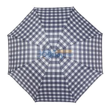 梅花 三折格子晴雨伞 浅蓝色