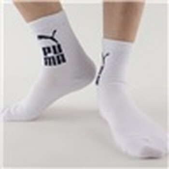 PUMA 彪马 男士提花运动 短袜子精梳棉 漂白 25-27cm